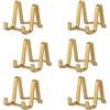 Tincogo Supporti per Piatti da Esposizione - Cavalletti in Plastica per Piatti Decorativi, Cornici Foto, Cartoline e Mini Tele - Ideali per Arte da Tavolo - Altezza 7,6 cm - Oro (6 Pezzi)