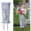 SIFOEL Vaso per tomba con picco, vaso commemorativo in resina, supporto per fiori cimiteriali per lapide, tomba, cimitero, giardino, prato, decorazioni da giardino, 1 pezzo