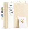 Zenacolor Album Fotografico fai da te - Scrapbook in Lino 30x30cm Beige - 100 Pagine & Spazio per 500 Foto