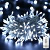 Qedertek Luci Natalizie a Batteria da Esterno, Catena Luminosa 20M 200 LED, Cavo Trasparente, Funzione di Timer, Luci Stringa per Albero di Natale, Luci Bianco Addobbi Natale