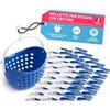 culiclean Cestino per Mollette da Bucato con 40 Mollette - Porta Mollette da Esterno - Mollette Bucato Antisegno e Resistenti - classic blue-bianco, cestino classic blue