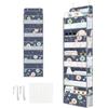 Clastyle Portaoggetti da Appendere Fiore Organizer da Appendere per Donne Ragazze Vestiti Pannolino Giocattolo Organizzatore Appeso da Porta per Camera da Letto Bagno, Blu, 5 Scomparti
