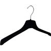 Kiroplast 10 Grucce Appendiabiti Velluto Appendini Antiscivolo Capospalla Cappotti Giacche Camicie Stampelle Floccate 39cm Nero Spalla Larga