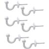 KGDUYC 6 PCS Tenda del Gancio U Holder in Lega di Zinco Ganci Fermatende Decorativi con Spina di Espansione da Porta Parete per Tenda Vestiti Chiave Ganci, con Parti di Fissaggio in plastica, Bianco