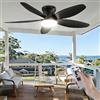 JVURICE Ventilatore da soffitto da 102 cm con illuminazione, ventilatore di illuminazione, diverse temperature di colore, telecomando con timer, movimento avanti e indietro per camera da letto