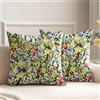 HUASHUZI Copri Cuscini da Esterno Fiori Luminosi Decorazione Giardino Panchina Divano Cuscini da Esterno Mobili William Morris Decorazioni Doppio Lato 50x50cm Set di 2 Federe Cuscini Casa Divano