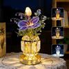 BVI BOOMERVIVI Lampada da tavolo a tulipano, 3 colori, lampada da comodino tattile in cristallo con vaso a intensità variabile, lampada da scrivania ricaricabile senza fili, regalo romantico per donna