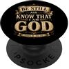 Christian Faith & Scripture Verse Tee Co La fede cristiana conosce Dio Salmo 46:10 PopSockets PopGrip Adesivo