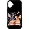 Book Dragon Fantasy Gifts Reading Enthus Custodia per iPhone 16 Plus Dragons Couple Reading Books Fantasy Book Lover Letteratura