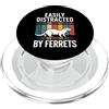 Vintage Retro Ferret Owner Women Men Wil Divertente facilmente distratto da furetti dicendo amante PopSockets PopGrip per MagSafe