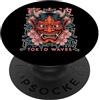 Japanese Aesthetic by Tokyo Waves Maschera giapponese del diavolo Yokai del diavolo Hannya Giappone Oni PopSockets PopGrip Adesivo