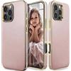 LOHASIC Custodia in pelle per iPhone 16 Pro Max, 6,9 pollici 2024 nuova sottile vintage elegante bella custodia posteriore in pelle protettiva per ragazze donne, oro rosa