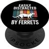 Vintage Retro Ferret Owner Women Men Wil Divertente facilmente distratto da furetti dicendo amante PopSockets PopGrip Adesivo