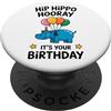 Cute Critter Celebrations Simpatico ippopotamo per feste di compleanno con palloncini PopSockets PopGrip Adesivo