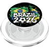 Brazil World Brasile BRA 26 Fan Gesù Bandiera Brasiliana Graffiti Art PopSockets PopGrip per MagSafe