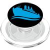 Cruise Ship Silhouette Minimalist Ocean Design minimalista con sagoma di nave da crociera PopSockets PopGrip per MagSafe