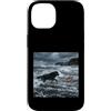 Dog Breed Landscape Studio Custodia per iPhone 14 Terranova Dog Ocean Rescue Waves Scena costiera
