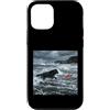 Dog Breed Landscape Studio Custodia per iPhone 12/12 Pro Terranova Dog Ocean Rescue Waves Scena costiera