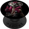 Cute Koala Lover Glam Mohawk Graphics Pi Elegante Koala ritratto moda animale vino bicchiere grafico PopSockets PopGrip Adesivo