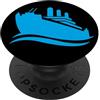 Cruise Ship Silhouette Minimalist Ocean Design minimalista con sagoma di nave da crociera PopSockets PopGrip Adesivo