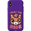 Kawaii Triangle Custodia per iPhone X/XS Carino Kawaii Cavallo Fidati La Giro