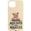 Pig Lover Farm Animal Faith Miracles Cou Custodia per iPhone 15 Plus Fango Fede E Miracoli Carino Pig Amante Farm Christian