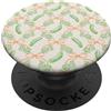 Pickle Aesthetic Designs Modello preppy verde sottaceto e fiocco arancione PopSockets PopGrip Adesivo