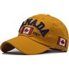 Les trésors d'érable Berretto da baseball Canada unisex - 100% cotone - foglia d'acero ricamato - regolabile - berretto sportivo e tempo libero per uomo e donna, giallo, M