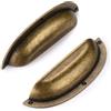 SYZOW 6 Pezzi maniglie a conchiglia per cassetti, maniglie vintage per ante, semicircolari retrò massicce con interasse 96 mm, per cassetti, armadi e comò