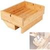EXLECO Comodino Sospeso in Bambù, Vassoio da Letto con Passacavi, Tavolino da Letto a Soppalco Regolabile 0-45 mm, Mensole Comodino con Clip, per Dormitorio e Cameretta dei Bambini, Colore Bambù