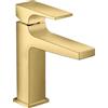 hansgrohe Metropol Miscelatore monocomando lavabo 110 con maniglia a leva e push-open, oro lucido, 32507990