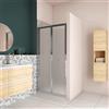 H.185 cm Box Doccia per Nicchia Porta a Soffietto 70/76/80/86/90/96/100 cm Vetro Temperato 5 mm Satinato Opaco Profilo Cromato Lucido