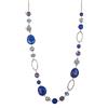 FULU AUTUMN Collana lunga di perle in argento - Collana lunga boheme con perle di cristallo e pietra gioielli fantasia, idea regalo per la festa della mamma, 88 cm, Pietra Cristallo, Nessuna pietra