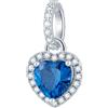 CHAWIN Ciondolo con pietra portafortuna, ciondolo a cuore pendente in argento Sterling 925, CZ scintillante compatibile con braccialetti Pandora, collana, regali di compleanno per donne/moglie/madre/sorella