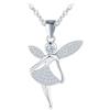 MOOFUN Collana con ciondolo a forma di angelo, da ragazza, in argento 925, con zircone, bella ed elegante, per figlia, fidanzata, moglie, mamma, ballerina, donna, gioiello per compleanni, San
