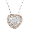 VLNET ® | Collana Trilogia d'Amore | 3 Cuori in Argento 925 | Argento Rosato e Zirconi | Linea Angeli Roberto Giannotti | Fatto a Mano in Italia