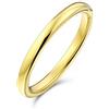 Bling Jewelry Semplice Minimalista Sottile Impilabile Cupola Coppie Anello di Nozze in Titanio Placcato Oro 14K Lucido per Uomo e Donna 2MM