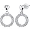 BerriBling Orecchini Cuore Donna Pendenti con Cerchio Argento 925 Ipoallergenici, Orecchini a Goccia Eleganti con Ciondolo Mobile, Gioielli per Pelli Sensibili, Idea Regalo