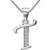 Aurora Tears 925 sterline d'argento T Lettera Collana iniziale T pendente alfabeto con cubic Zirconia gioielli incontri regali per le donne DP0045T