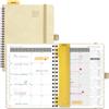 POPRUN Agenda 2026 2027 Mensile 22 x 16,5 cm, Spirale Planner Scuola 18 Mesi da Lug.2026 a Dic.2027, Copertina Morbida in Pelle Vegana, Righello Segnalibro, Carta Spessa da 100 GSM, Giallo crema