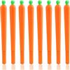 JKJF 8 penne gel carote, carote, a forma di carote, penna a sfera per verdure, inchiostro gel, per scuola, ufficio, cancelleria, 0,5 mm, colore nero