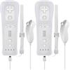 Leikurvo Confezione da 2 controller per Wii Remote, telecomando Wii con Nunchuk per Wii Remote e impugnatura di ricambio per console Wii/Wii U (bianco)