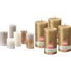 Bolsius Bundle of Bolsius Set regalo di candele rustiche - New Sparkle - 6 candele - Lunga durata + Bolsius - Candele rustiche pilastro Shimmer - Oro - 13cm - Confezione da 4