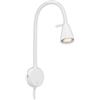 Briloner Leuchten LED, lampada da letto a braccio flessibile, con interruttore on/off, 4,7 W, 400 lumen, 3.000 Kelvin, metallo, bianco, 4,7 W 2082-016