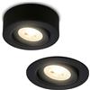 BRILONER - Faretto da superficie e da incasso 2 in 1 LED, orientabile, spot LED 230V, f, foro 68 mm, 90x30 mm (LxA), nero