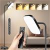 YICAIZI Lampada da Terra LED 36W 3200LM con Telecomando - 5 Tonalità di Colore Regolabile & Luminosità Dimmerabile - Piantana da Lettura Regolabile a 360° per Soggiorno, Camera da Letto, Ufficio - Nero