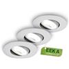BRILONER - Set di 3 faretti LED incasso, CEE A sorgente luminosa, 230V orientabili, 2W ciascuno 385 lm, luce bianca neutra, faretti soffitto moderni, 68 mm foro, 90x24 mm, cromato opaco