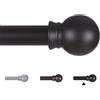Thestoa Bastoni per tende per finestre da 76 a 230 cm, asta per tende nera opaca da 1,5 cm, in acciaio inox, resistente, per camera da letto, soggiorno, tenda da esterno, nero