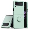 Keyihan Cover Compatibile con Samsung Galaxy Z Flip 3 con Supporto Anello a 360°Lanyard Cinturino da Polso Silicone liquido morbido Custodia Antiurto AntiGraffio Flessibile Slim (Verde menta)