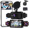 VECHTEL 2K Dashcam per auto anteriore e posteriore con WiFi, 4* Dash Cam 480P Telecamera per auto con schermo IPS da 3 pollici,visione notturna,sensore G,protezione a 360 gradi,con 64 GB